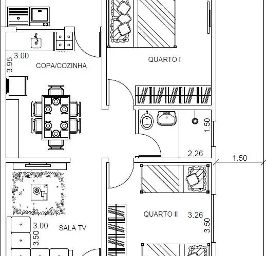 Casa residencial arejada em bairro tranquilo