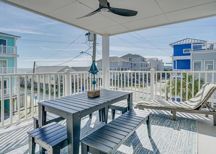 Steps To Ocean: Water-View Carolina Beach Unit!