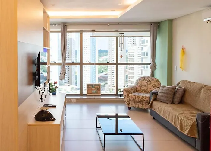 FLAT com piscina, vista para o Aquário e Feng Shui
