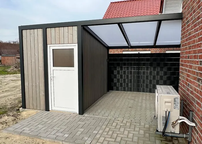 Golden Delicious Meppen Ebenerdig 84 qm Carport Terrasse Neubau Free WIFI 2 Schlafzimmer bis 4 Personen Einbauküche