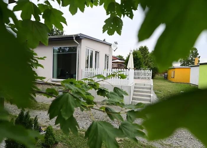 Modernes Ferienhäuschen am Zeulenrodaer Meer - Terrasse, Klimaanlage&Fußbodenheizung