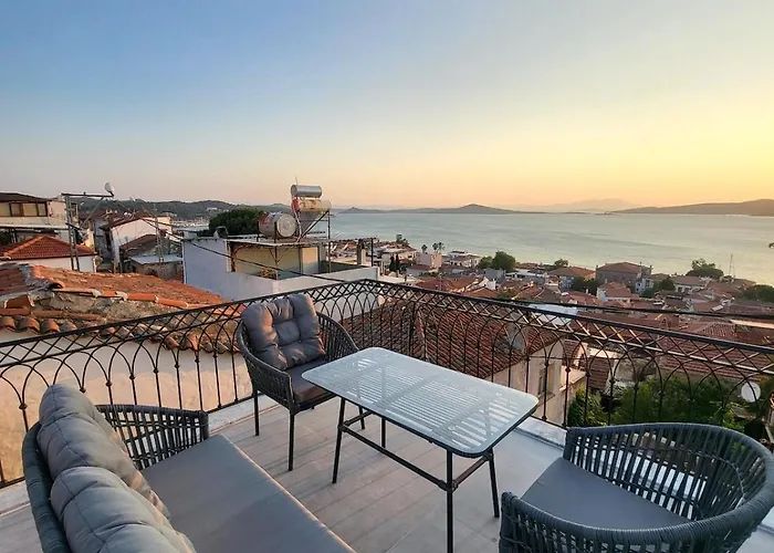 Sea&Lesbos View Duplex, Courtyard&Rooftop, Mercan Koesk Ayvalik