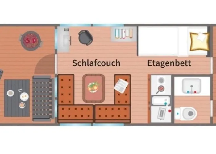 Hausboot als Festlieger im Hafen -Hafenruhe-