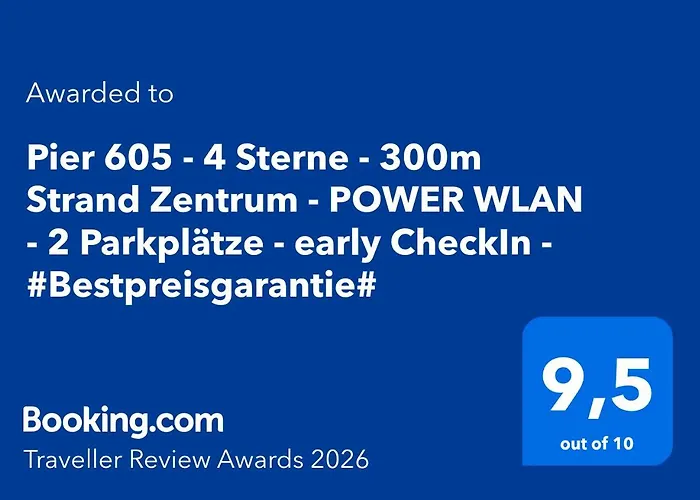 Pier 605 - 4 Sterne - 300m Strand Zentrum - inkl POWER WLAN - 2 Parkplätze - #Bestpreisgarantie#
