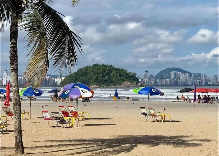 2 quadras da praia - Apto completo em São Vicente ideal para família e trabalho