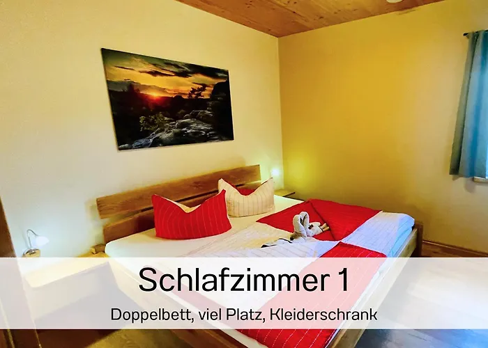 Ferienhaus Winterbergblick, Nationalpark Sächsische Schweiz, 5 Wohnungen und Gemeinschaftsraum, Boulderraum und Sauna im Haus