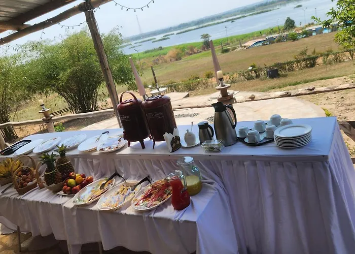 Natural Bamboo Lodge On River Nile Banks In Murchison Falls