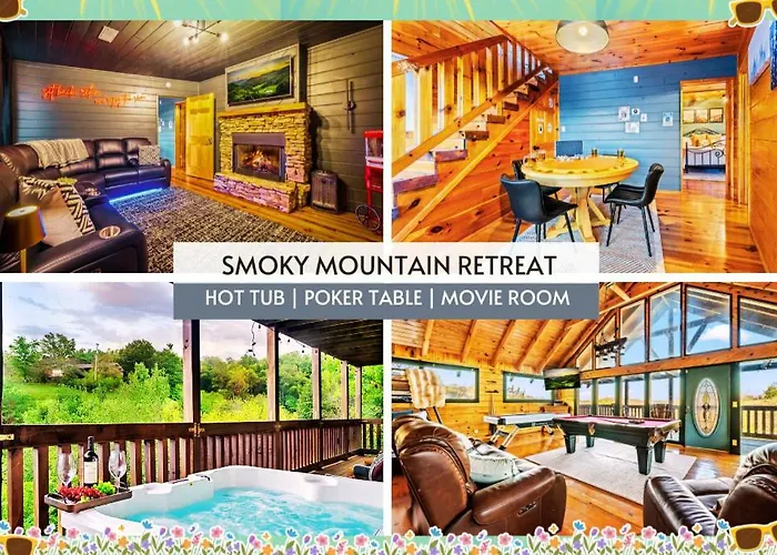 Pet Friendly Cabin With Hot Tub, Theater & Game Room